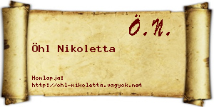 Öhl Nikoletta névjegykártya