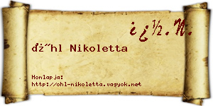 Öhl Nikoletta névjegykártya