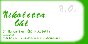 nikoletta ohl business card
