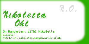 nikoletta ohl business card